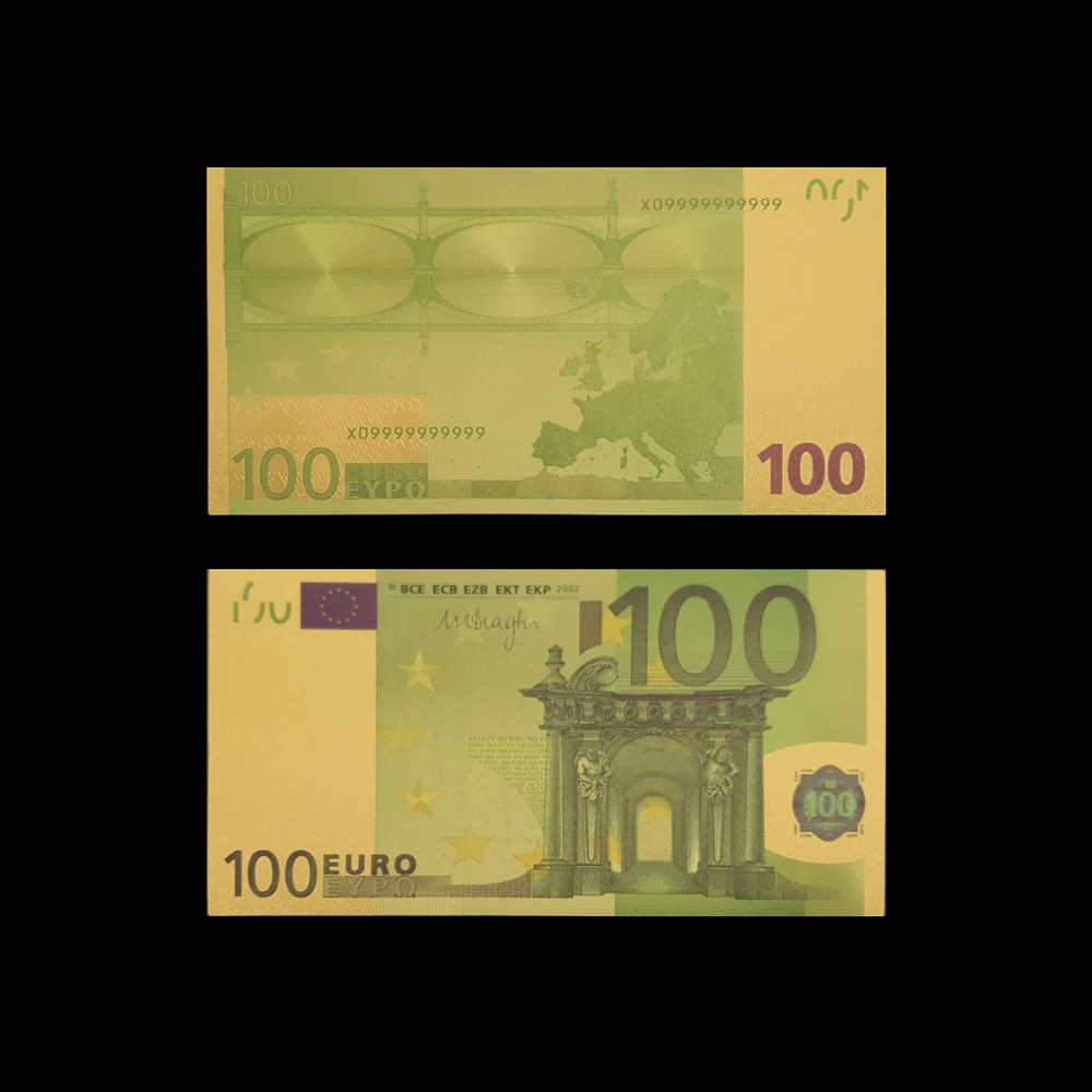 RH 7 шт./лот 5 10 20 50 100 200 500 банкноты из золота в 24 К поддельные бумажные деньги для