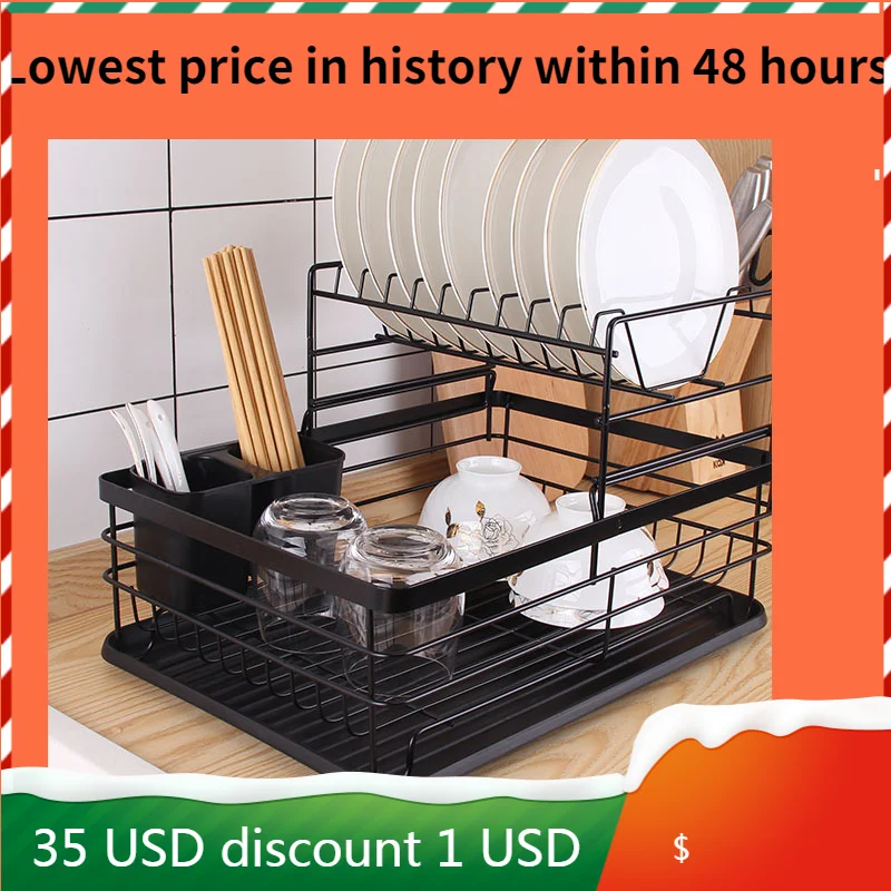 

Недорогая подставка для посуды с капельным подносом, кухонная корзина для хранения столовых приборов, Женская Подставка-органайзер с держа...