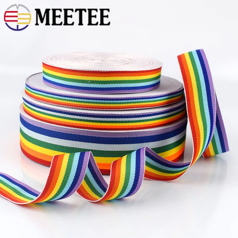 Лента Meetee из полиэстера в полоску 43 м 10 50 мм лента для мультфильма сделай сам бант