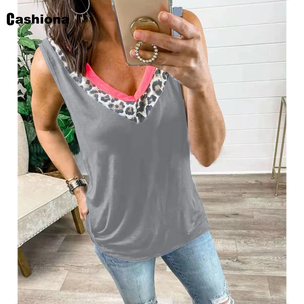 

Plus Size 4xl 5xl Ladies Elegant Leisure Casual Tank Tops Sleeveless Women's Tees Clothing 2021 Summer New Patchwork Shirt Femme