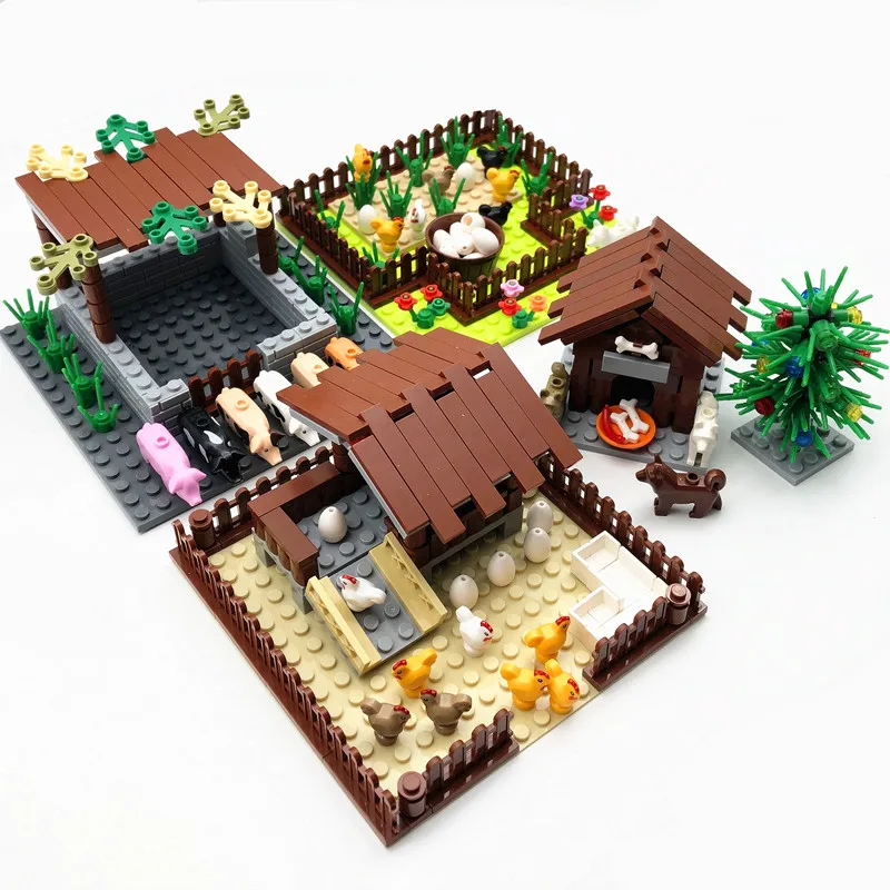 2021 конструктор для свиной фермы курятника игрушки детей совместимы с MOC pigлажей