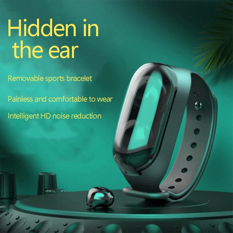 Беспроводные наушники TWS с портативным спортивным браслетом зарядный бокс