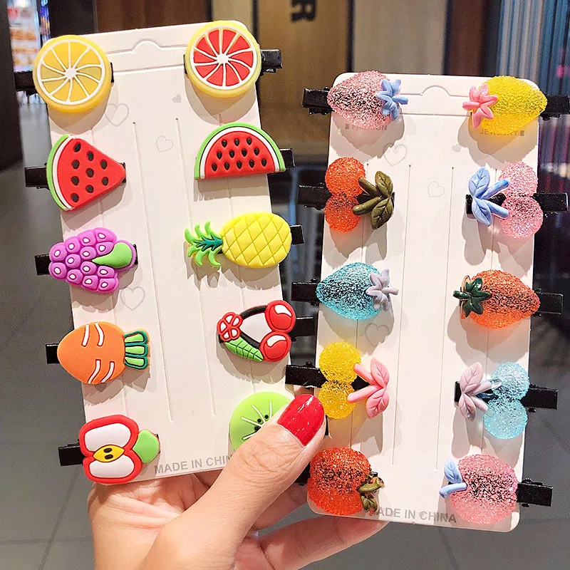 Повязка на голову для девочек разноцветная компл. 10 шт./компл. заколки с