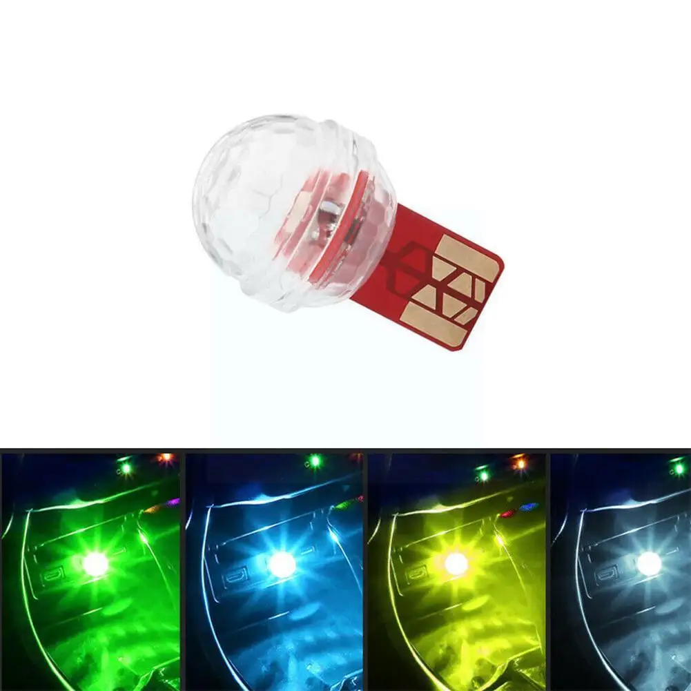 

Rgb Mini Led Car Usb Atmosphere Interior Ambient Light Colorful Sound Usb Light Music Car Decorative Lamp Accessories T3s1