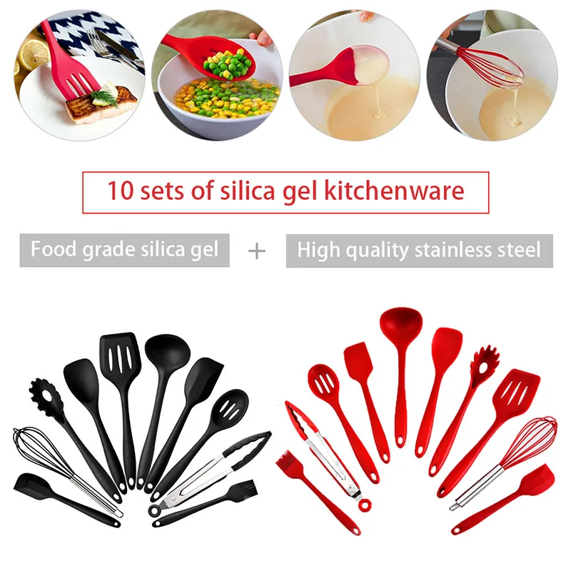 10 шт./набор кухонные приборы из нержавеющей стали|Наборы посуды| |