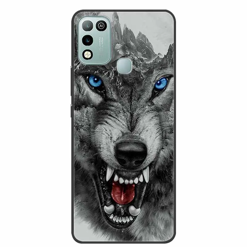 for infinix hot 10 play case cartoon soft silicon phone cases for infinix hot 11 play hot10 play global cover tpu cat wolf free global shipping