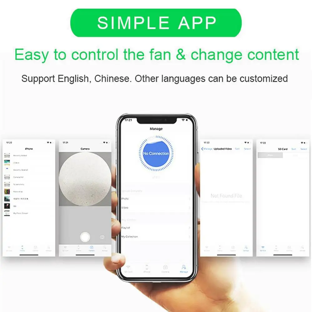 224 светодиодный вентилятор голографическая лампа для визуализации 3D Wi Fi