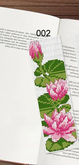 DIY ремесло Стич Вышивка крестом Закладка цветы пластиковая ткань рукоделие Вышивка ремесла счетный крест-Набор для вышивки - Цвет: 002