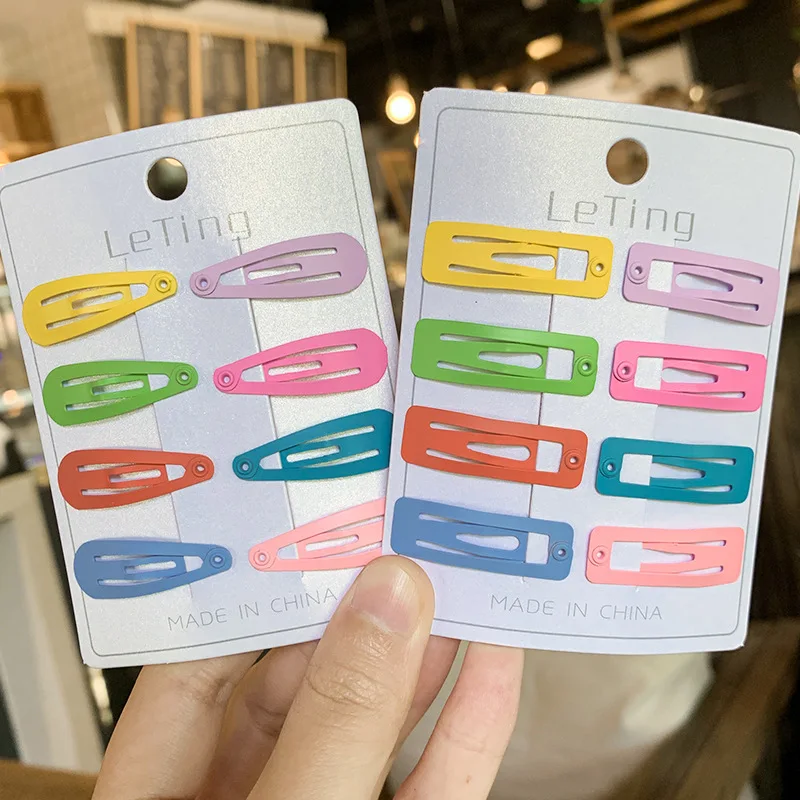 

8pcs/lot Candy Color Hairpins Girls Hair Clips Shaped Children's Color Metal Hairpin Hair Accessories Girls Headdress