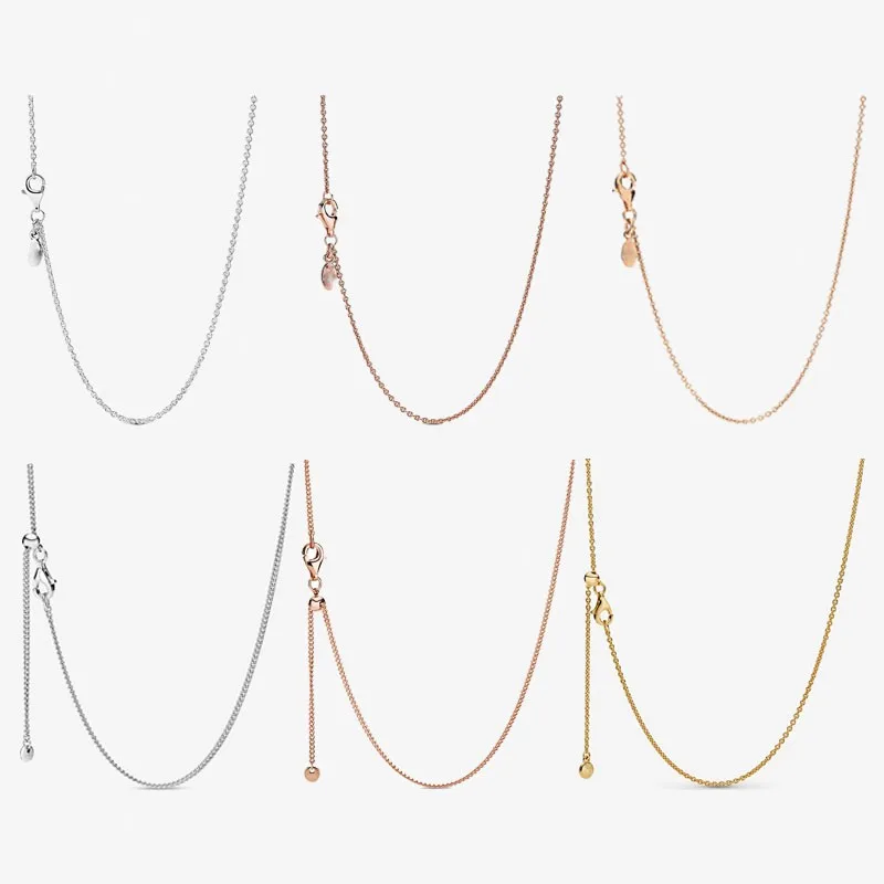 

S925 Sterling Silver Classic Anchor Chain Necklace Suitable For Fashionable Women's Jewelry Suitable For Original Pandora Pendan