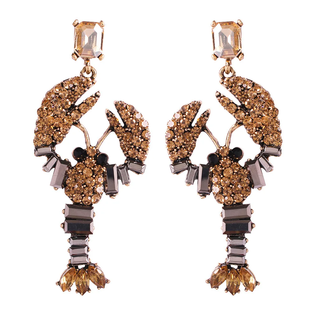 OTOKY богемные многоцветные в форме Животных Омаров хрустальные висячие серьги