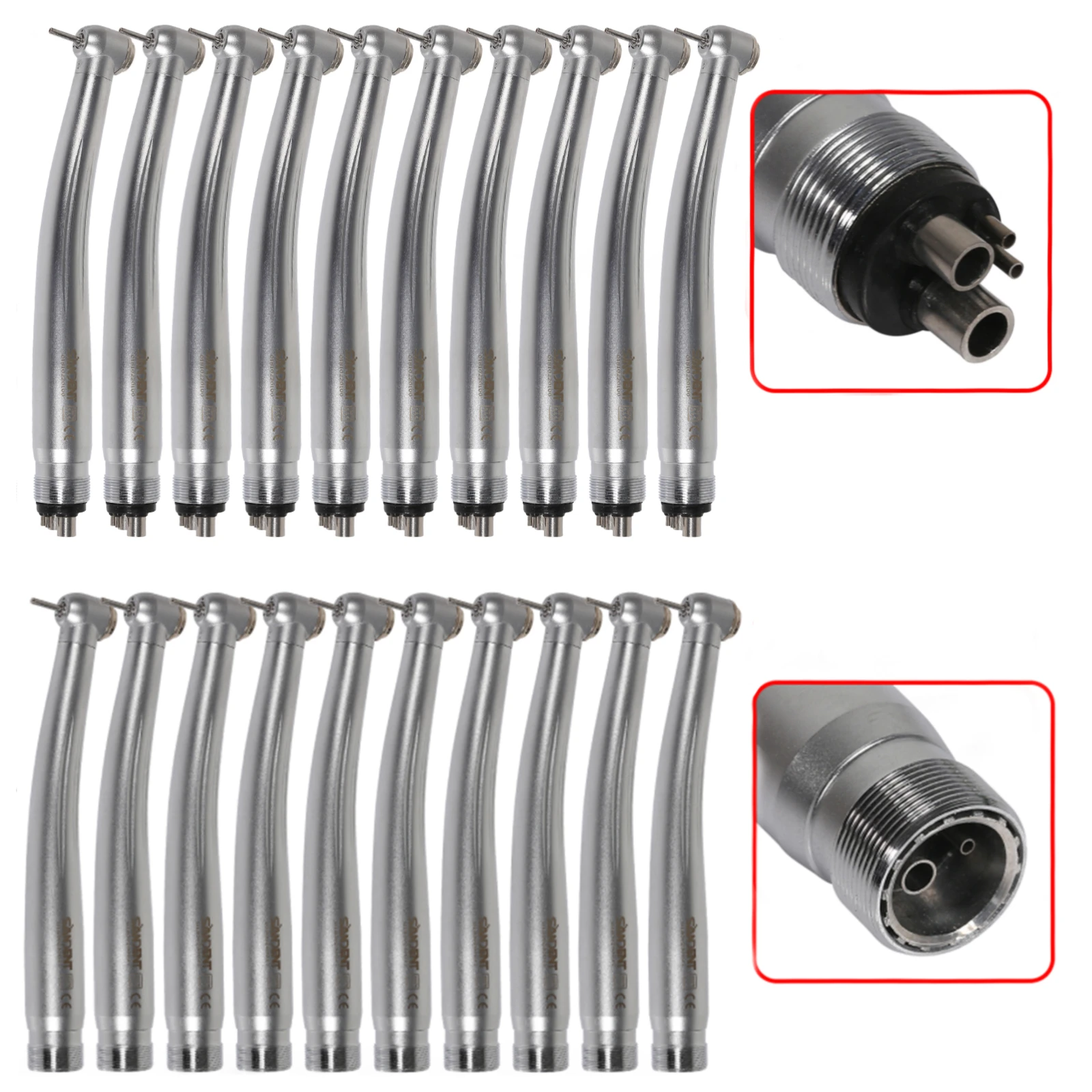 10Pcs SANDENT NSK Style Pana Max Dental High Speed 2/4Hole Handpiece Push Button /Replace Rotor
