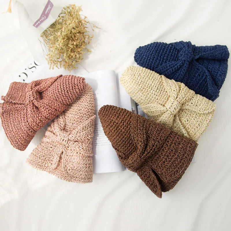

Women Lady Straw Hat Bowknot Wide Brim Cap Breathable for Outdoor Beach Summer H9