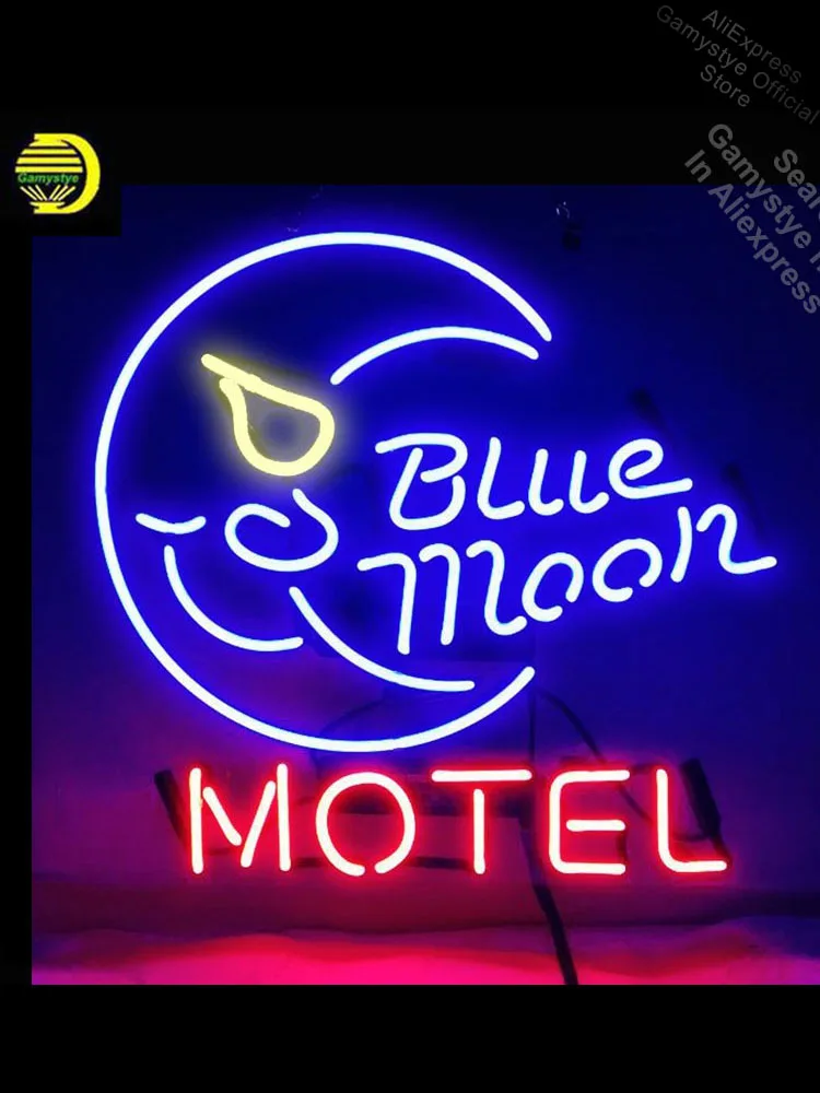 

Neon Sign Blue Moon Motel Neon Light Sign Handcrafted Glass Light Clown Eye Recreation Room Iconic Sign Store Wall Displays beer