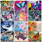 Полноформатнаякруглая Алмазная вышивка с бабочками, летающая 5D алмазная живопись, вышивка крестиком, мозаика, домашний декор, подарок