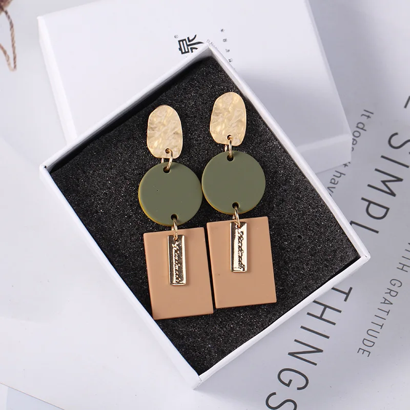 Геометрические акриловые Висячие бирки из сплава корейские японские креативные