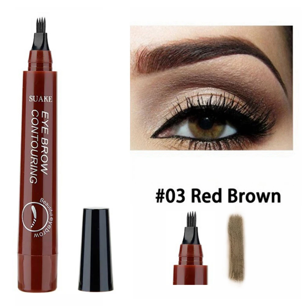 Microblading Eyebrow Pen Waterproof Fork Tip Eyebrow Tattoo Pencil Long Lasting Professional Fine Sketch Liquid Eye Brow Pencil