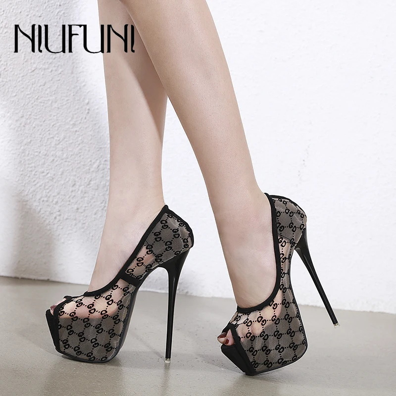 Туфли лодочки женские с прозрачной сеткой кружевные свадебные туфли на высокой