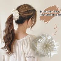korean style deft bun hair making tool for women girls hair claw stain scrunchies nest hairgrips hair accessories hair clip