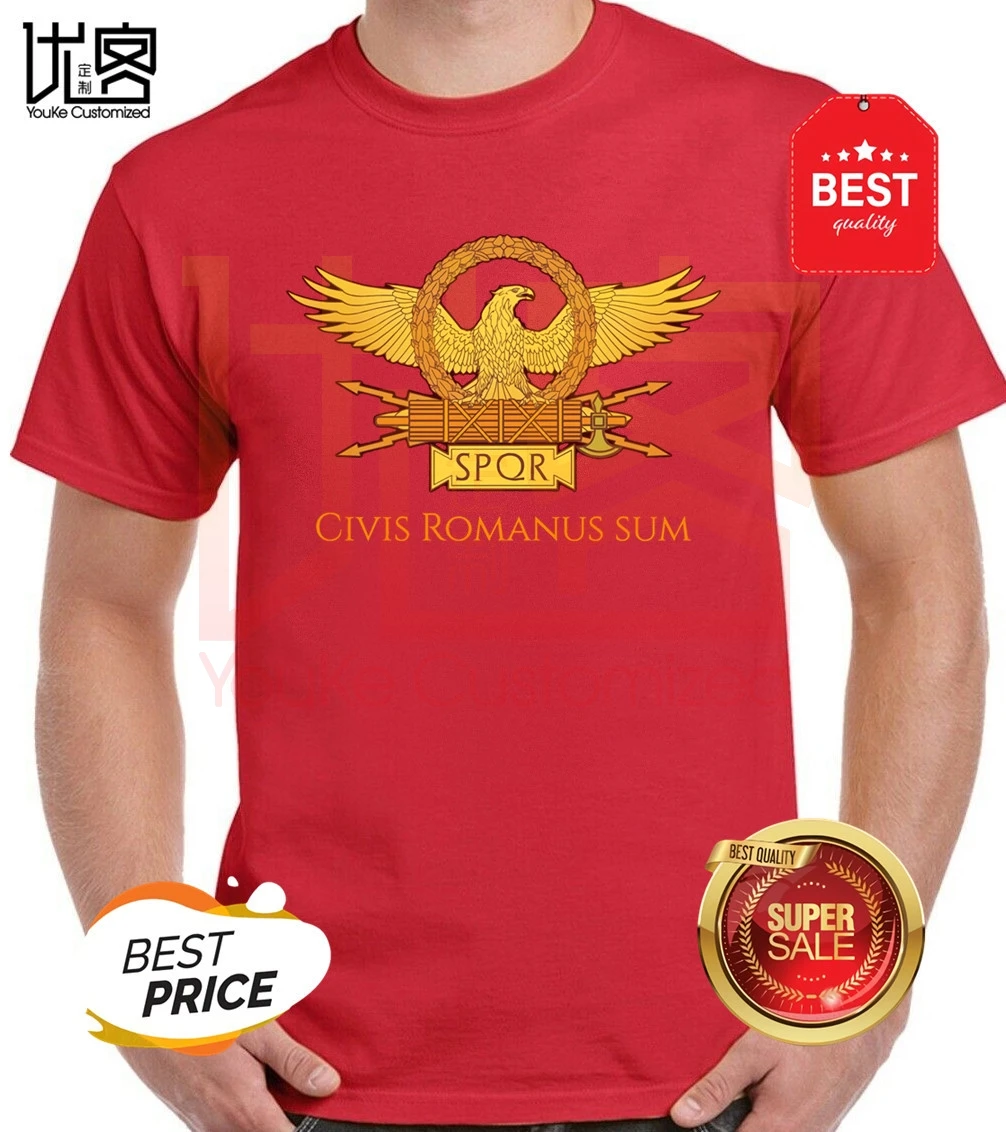 Civis Romanum Sum T-Shirt SPQR Roman Gladiator Imperial Golden Eagle 2020 Summer T Shirt | Мужская одежда