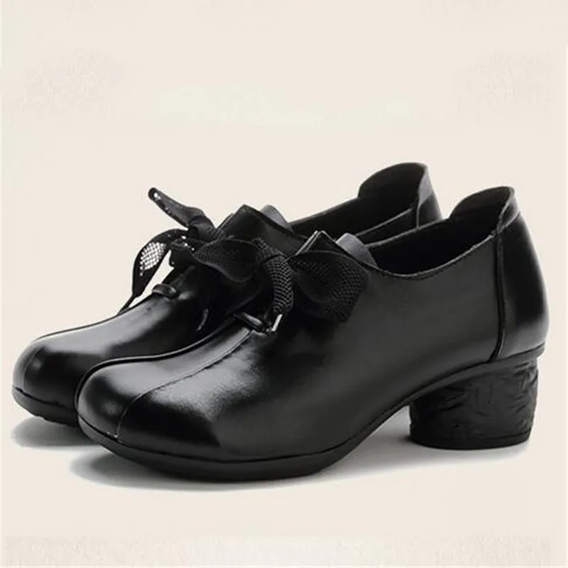 

Женские туфли из натуральной кожи, на высоком каблуке, Нескользящие, мягкая подошва