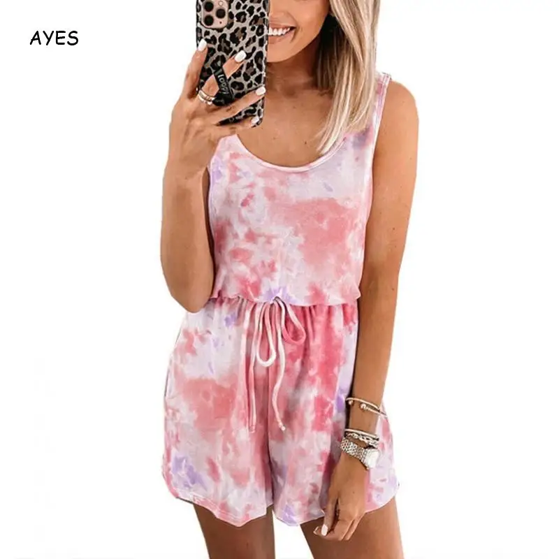 

Женский комбинезон на завязках, повседневный короткий комбинезон без рукавов, праздничные Клубные брюки размера 5XL, лето 2020