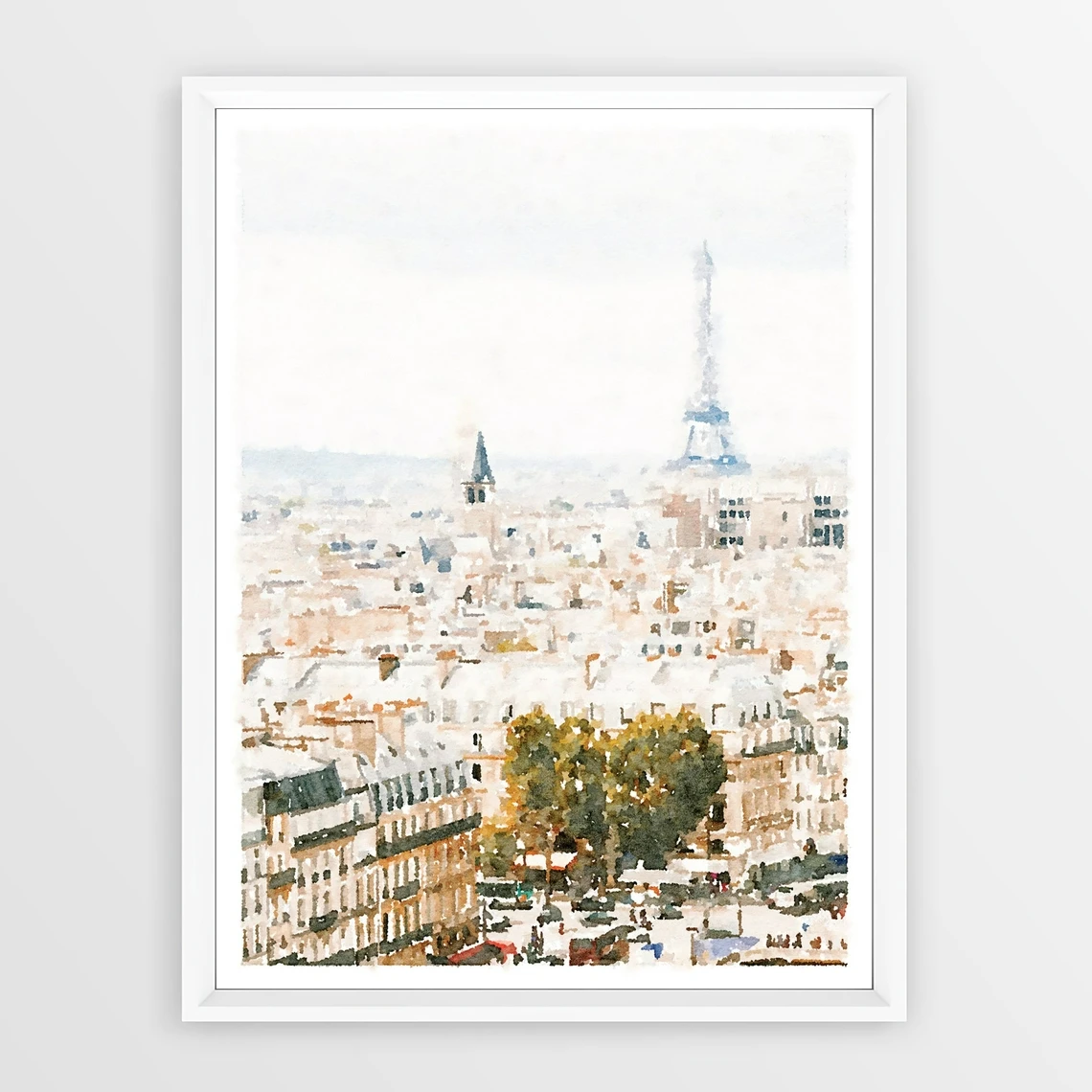 

Paris France Street View, Buildings, Watercolor , Wall Art, Paris Print, Photography, Large Poster, French Decor Art Poster