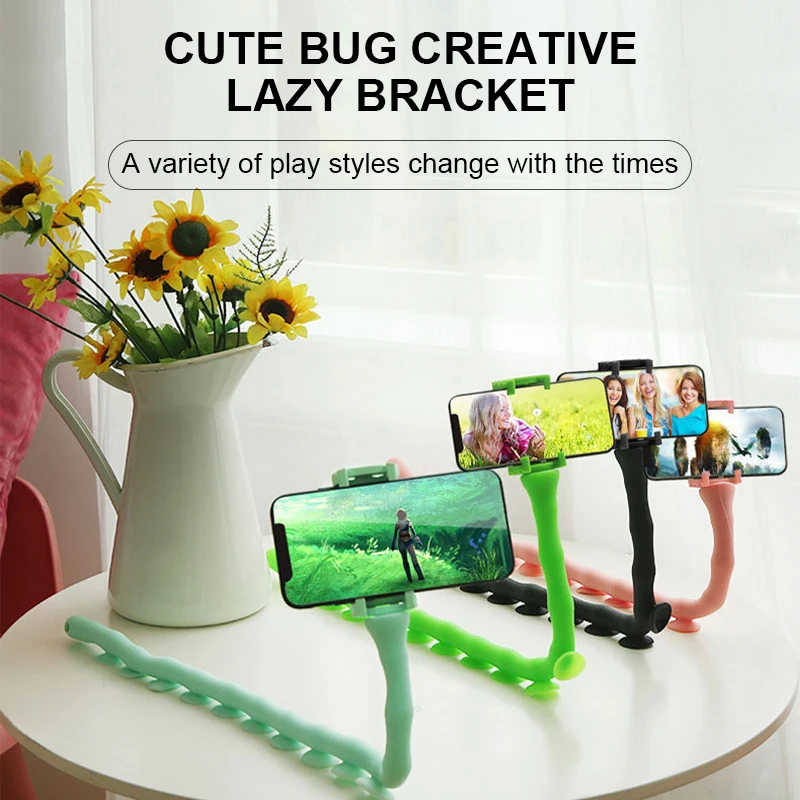 

Universal Lazy Bracket Arm Flexible Mobile Phone Stand Suction Cup Stand Wall Desk Car Bicycle Stand Caterpillar Phone Stand