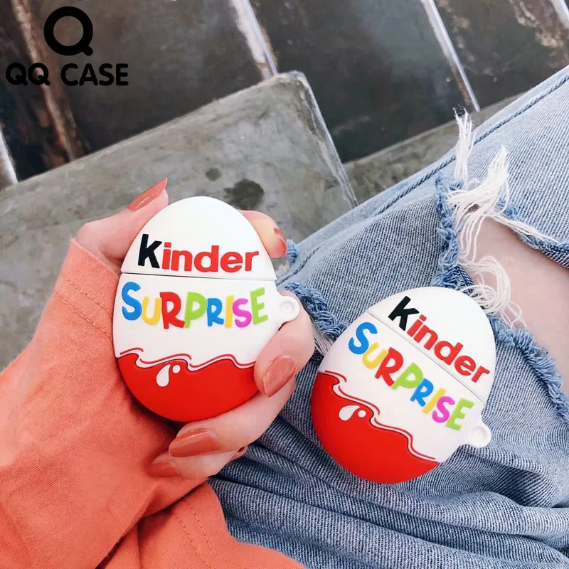Лидер продаж чехол для беспроводных наушников Kinder Fun Eggs с Bluetooth AirPods 2 1 шоколадная