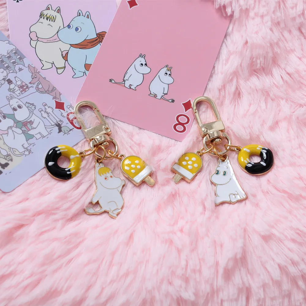 Moomin Mummi брелок Новое поступление модный унисекс Бегемот персонажа плюшевый брелок Романтический мультфильм металлический брелок
