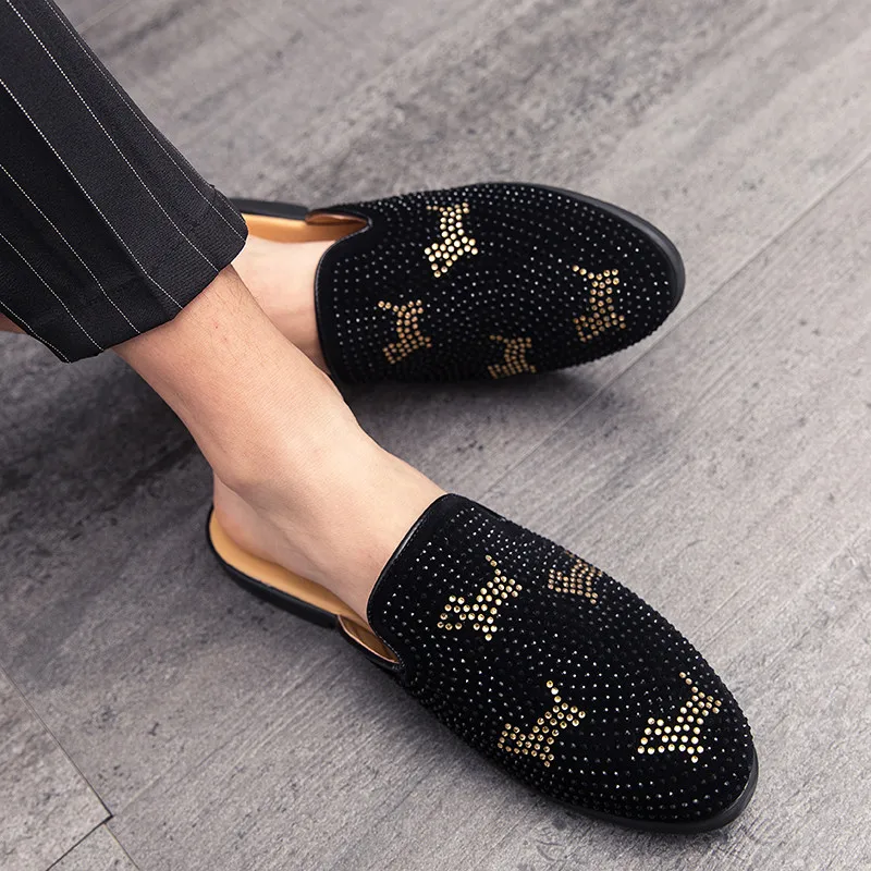 

Brand Shoes Men Designer Men's Handmade Non-slip Wear-resistant Light Half Drag Casual Personality Low Cut Gentleman