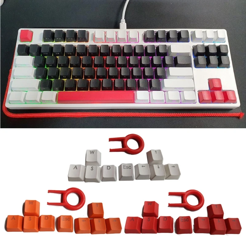 

9 Keys PBT Backlit Keycaps WASD/ESC/Direction Cherry MX Keycaps With Key Cap Puller For MX Switches Backlit Mechanical N1HD