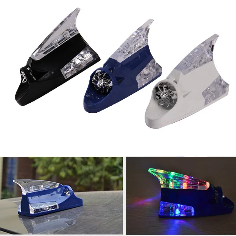 

1PCS Car Vehicle Wind Power LED Beam Shark Fin Roof Antenna Warning Flash Light
