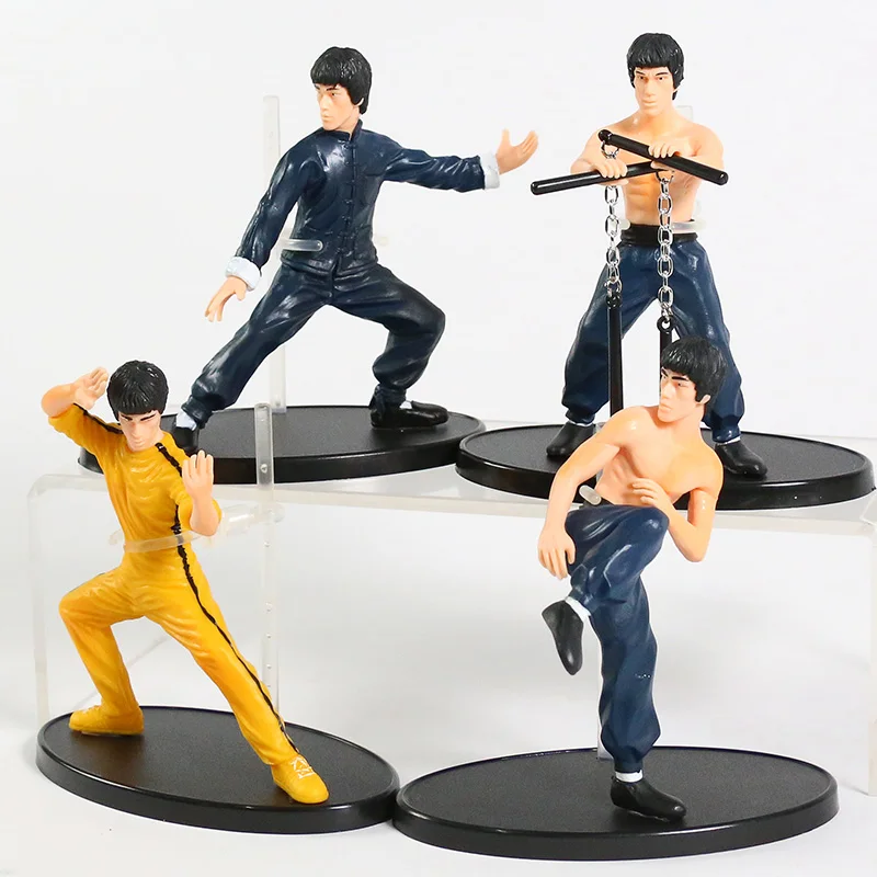 4 шт./компл. кунг фу Мастер Брюс Ли ПВХ Фигурки коллекционные игрушки