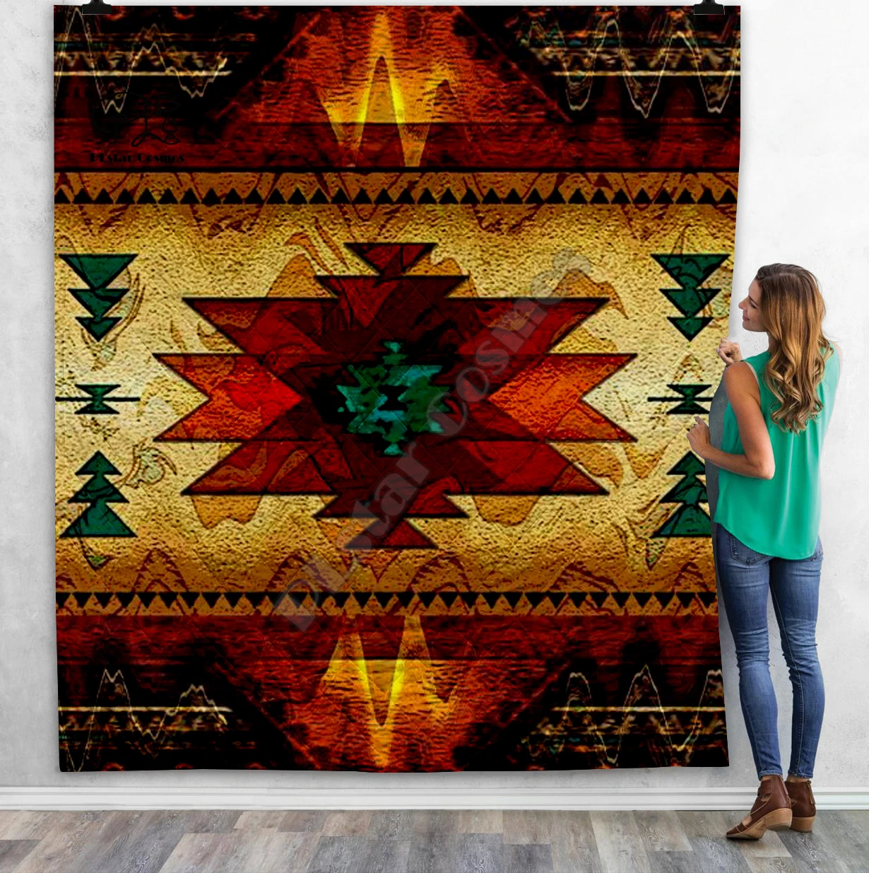 

Black Native Indian Lakota Skull buffalo soldier 3D Quilt Blanket Adult Bedding Throw Soft Warm Blanket With Cotton Quilt-1