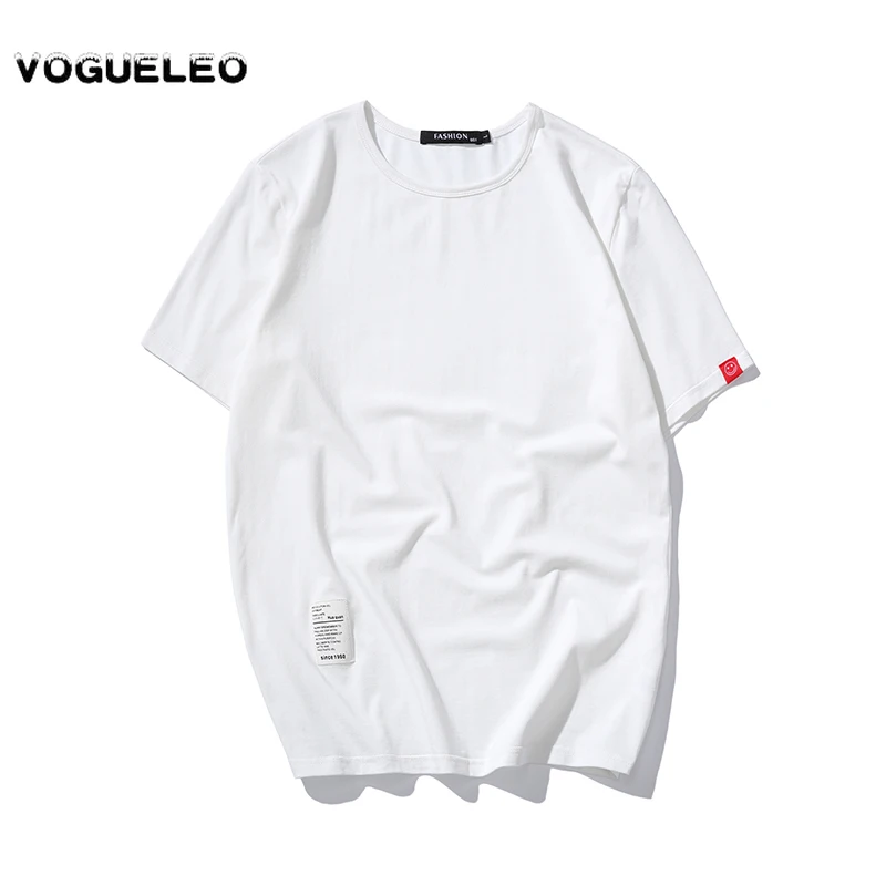 Мужская хлопковая футболка VOGUELEO повседневная Однотонная в стиле хип хоп размеры