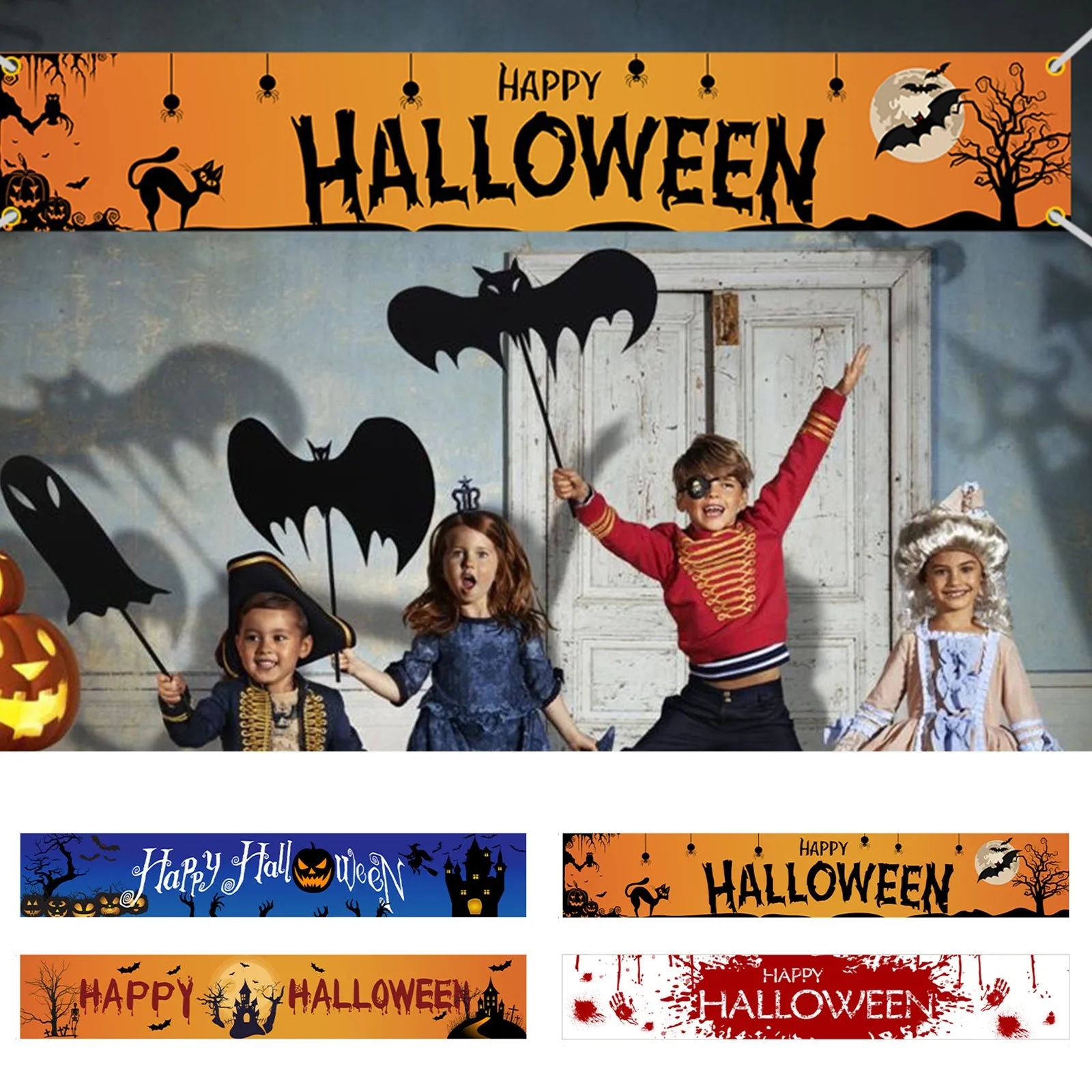 

Halloween Welcome Garden Flag Banner Sign Indoor Courtyard Sign Craft Figurine Garden Decor DIY Holiday Banner Party & Holid