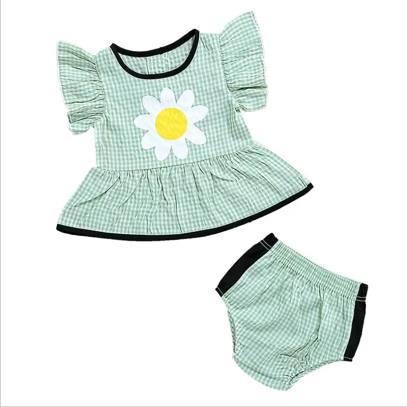 

2 pcs cute summer outfit for Toddler Infant Baby Girl Cotton Casual Outfits Set top+ Shorts Baby Clothes