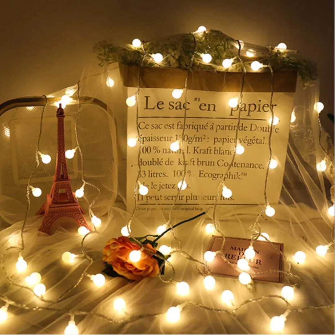 

Globe Ball String Lights Battery 8 Modes with Remote Decor for Indoor Outdoor Party Wedding Christmas Tree Garden Dorm Classroom