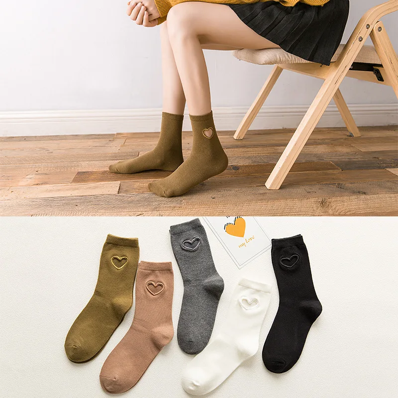 

New Boutique Embroidered Lovely Inspired Porous Autumn Cool Fashion Tide Tube WOMEN Socks