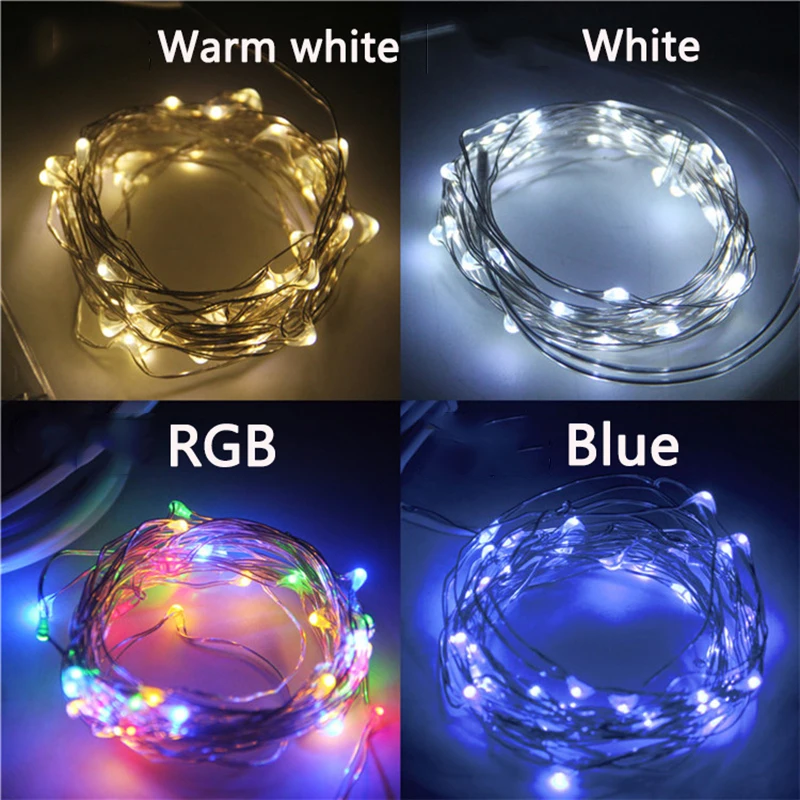 

2M 3M 5M 10M Led Strings Copper Wire Battery Operated Christmas Garland Homes Wedding Party Decoration LED String Fairy Lights