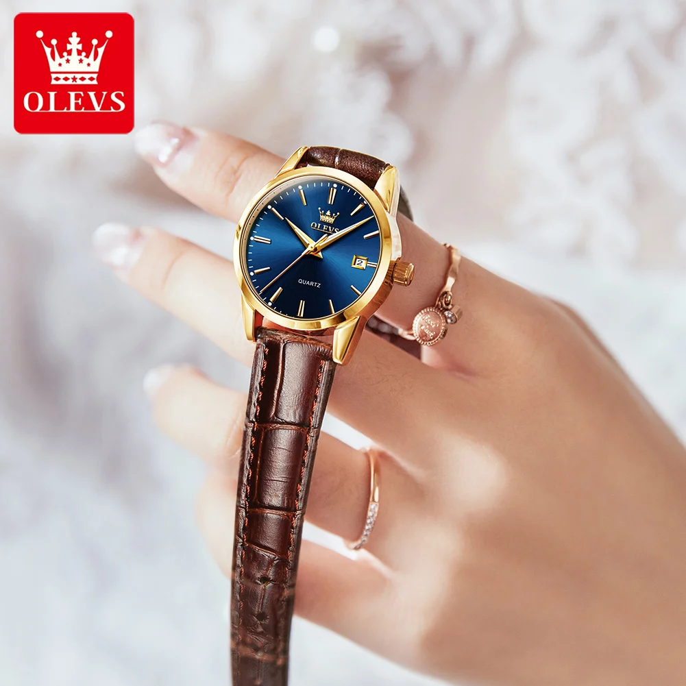 

OLEVS Top Brand Women Classic Quartz Waterproof Watch Leather Strap Business Popular Casual Women Watch Orologio da donna