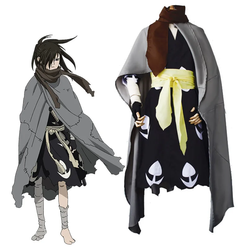 Аниме Dororo Косплей disfraz Hyakkimaru кимоно косплей disfraz Хэллоуин Капа+ кимоно+ bufanda conjunto completo pelucas