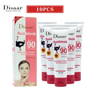 10 шт.лот Страусиная основа солнцезащитный крем SPF90 PA + + консилер увлажняющий против морщин солнцезащитный крем для лица 100 г солнцезащитный крем