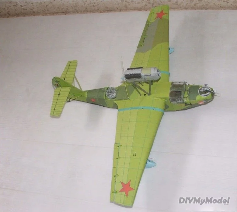 Nave espacial de reconocimiento de agua de mbr-2 sovi&eacute;tico, avi&oacute;n artesanal, KIT de papel, rompecabezas de juguete hechos a mano, accesorios de pel&iacute;cula de regalo-0
