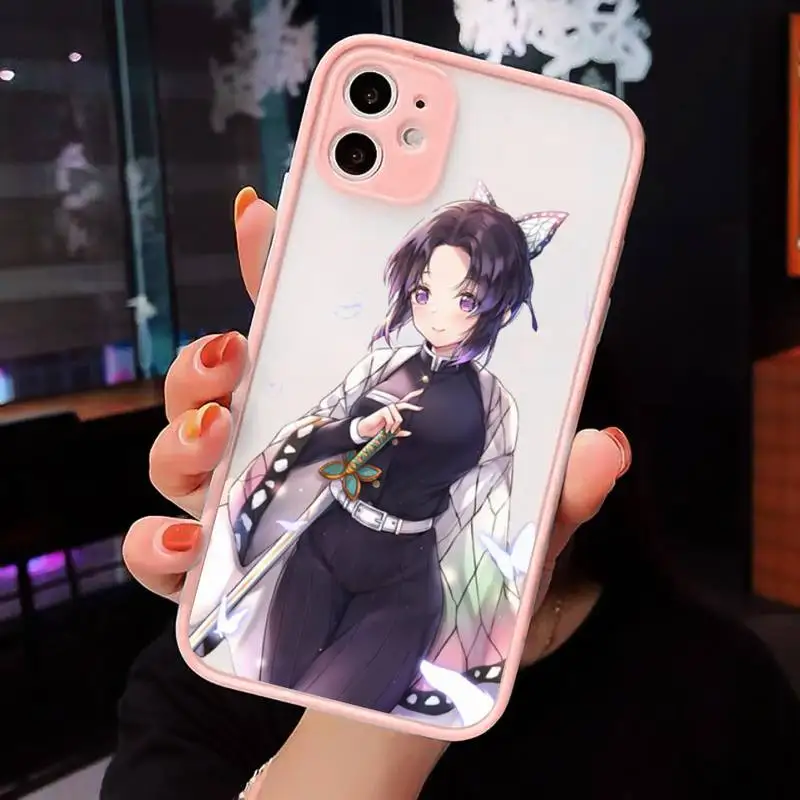 

Kochou Shinobu Phone Case Matte Transparent for iPhone 7 8 11 12 s mini pro X XS XR MAX Plus cover funda