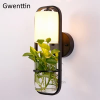 Modern DIY Plant Pot Glass Wall Lamp LED Sconce Nordic Wall Light Fixtures for Bedroom Bathroom Stairs Home Decor Luminaire E27