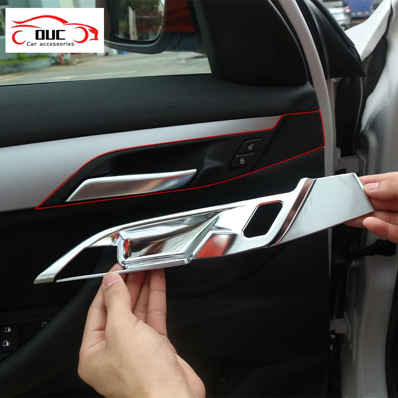 ABS Chrome Car Inner Door Handle Cover Door Bowl Protective Trim Sticker For BMW X1 F48 X2 F47 2016-2021 Auot Interior Accessory