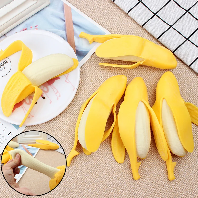 

Relive Stress Toys Cute Spoof Peeling Banana Squish Antistress Stress Relief Decompress Squeeze Prank Tricks Kids Toy for Gifts