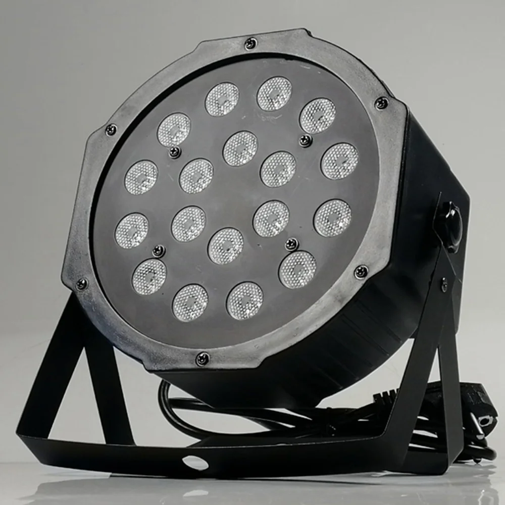 4 шт./лот 18x3 Вт led par огни rgb 3в1 dmx512 плоский профессиональное сценическое dj